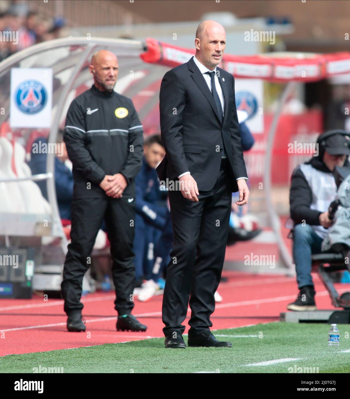 Monaco, Fürstentum Monaco. 20. März 2022. Philippe Clement von AS Monaco während der französischen Meisterschaft Ligue 1 Fußballspiel zwischen AS Monaco und Paris Saint-Germain am 20. März 2022 im Louis II Stadion in Monaco Kredit: Unabhängige Fotoagentur/Alamy Live News Stockfoto