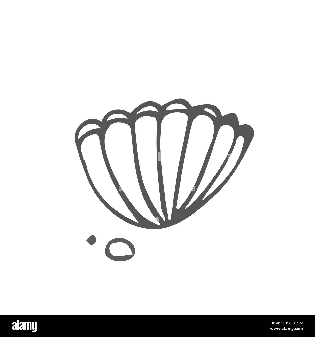 Sea Shells skizzieren Illustration Sammlung. Isolierte handgezeichnete Shell Silhouette Set. Reise, Sommer-Konzept Stock Vektor