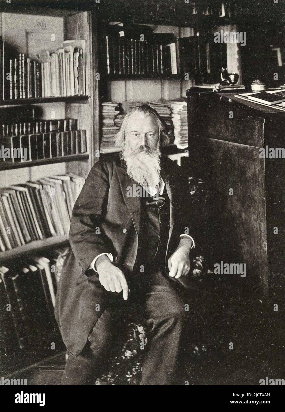 Porträt des deutschen Komponisten Johannes Brahms (*7. Mai 1833 in Hamburg; gestorben 3. April 1897 in Wien) ca. 1890 Stockfoto