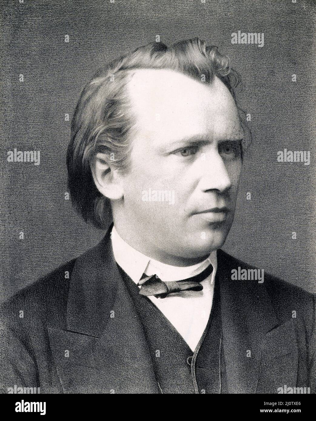Porträt des deutschen Komponisten Johannes Brahms (*7. Mai 1833 in Hamburg; gestorben 3. April 1897 in Wien) Datum 1865 Stockfoto