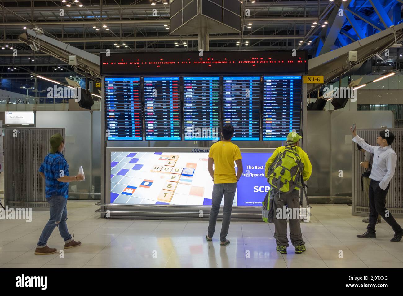 Suvarnabhumi Airport in Bangkok, Thailand. Dies ist einer der verkehrsreichsten Flughäfen der Welt. Stockfoto