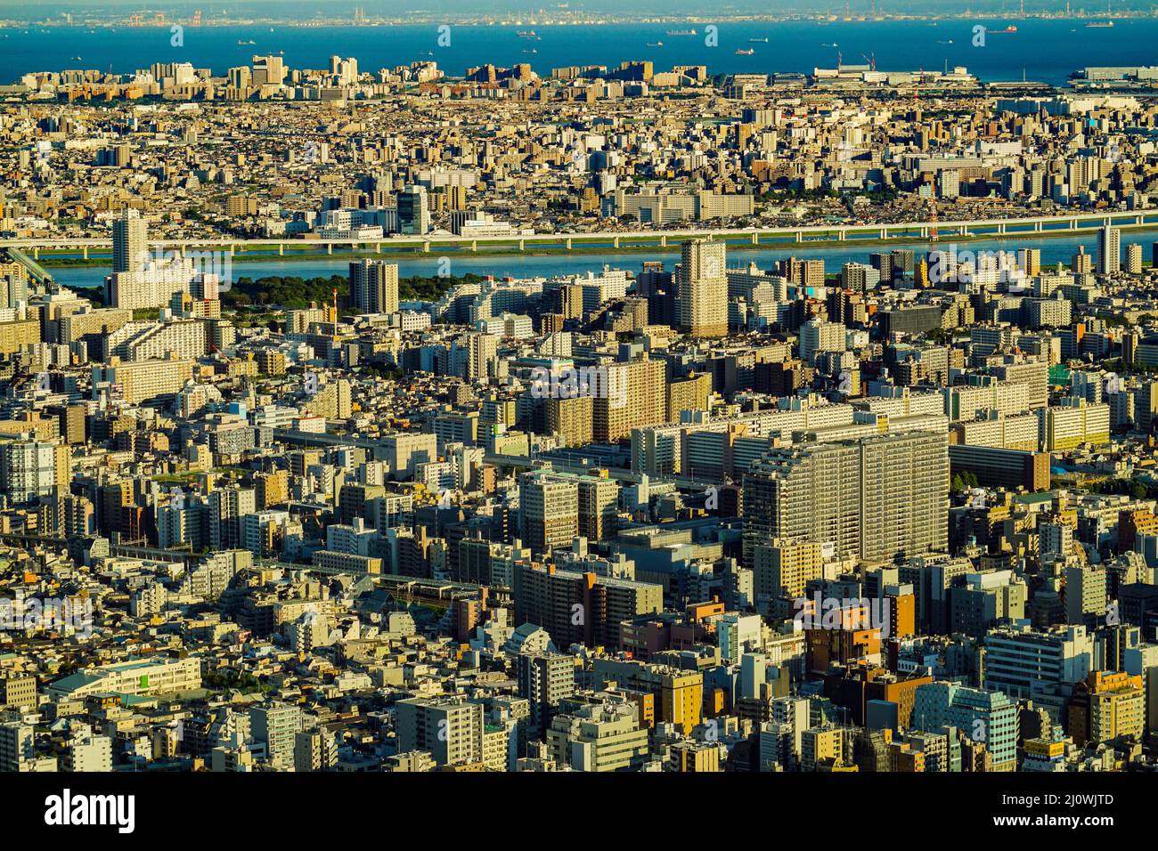Arakawa und die Stadt Tokio Stockfoto
