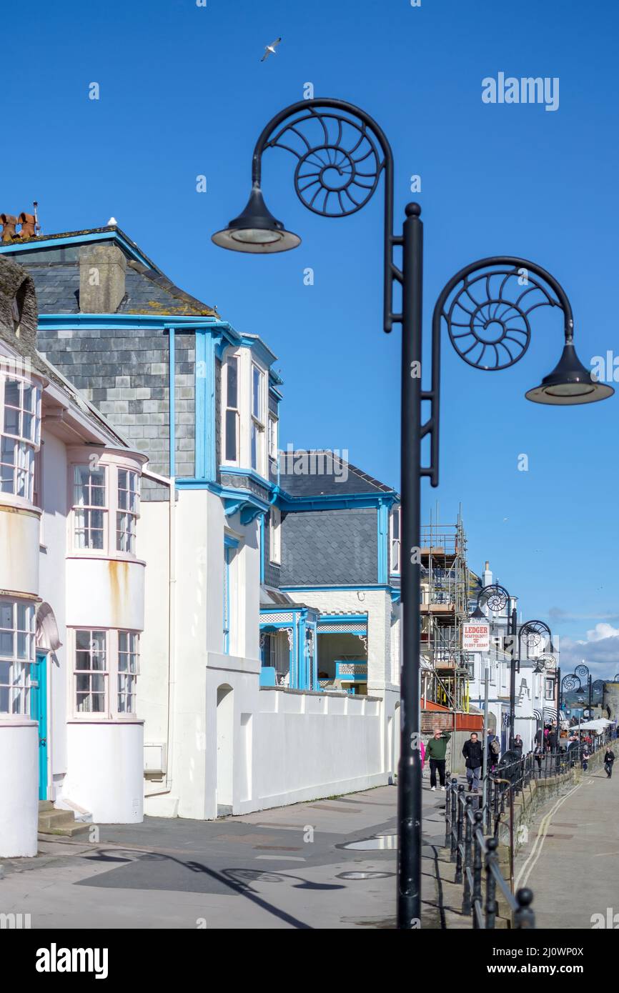 Blick auf die Promenade bei Lyme Regis Stockfoto