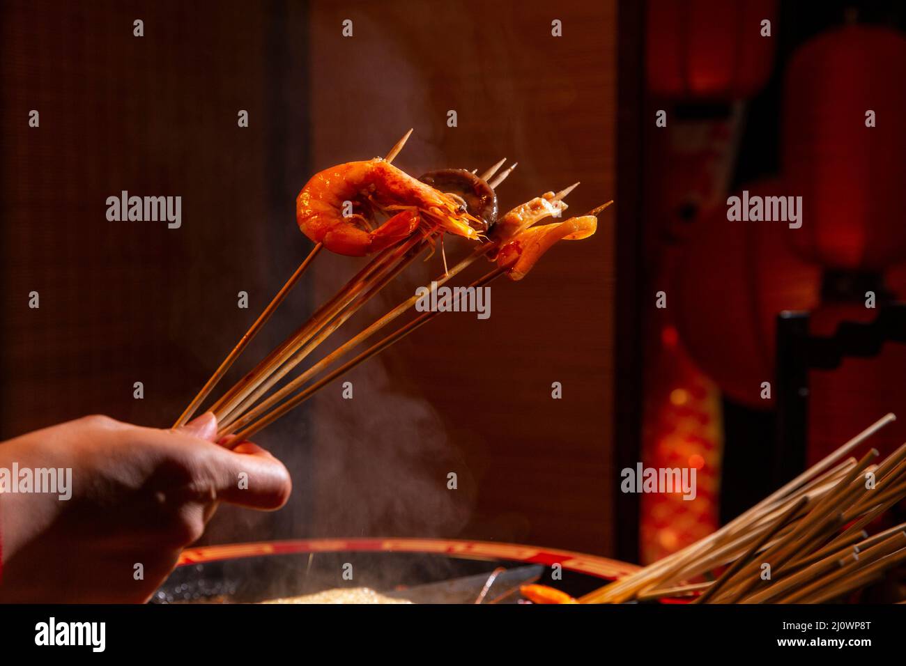 Traditionelle Straßengerichte aus Sichuan „Chuanchuan“ Stockfoto