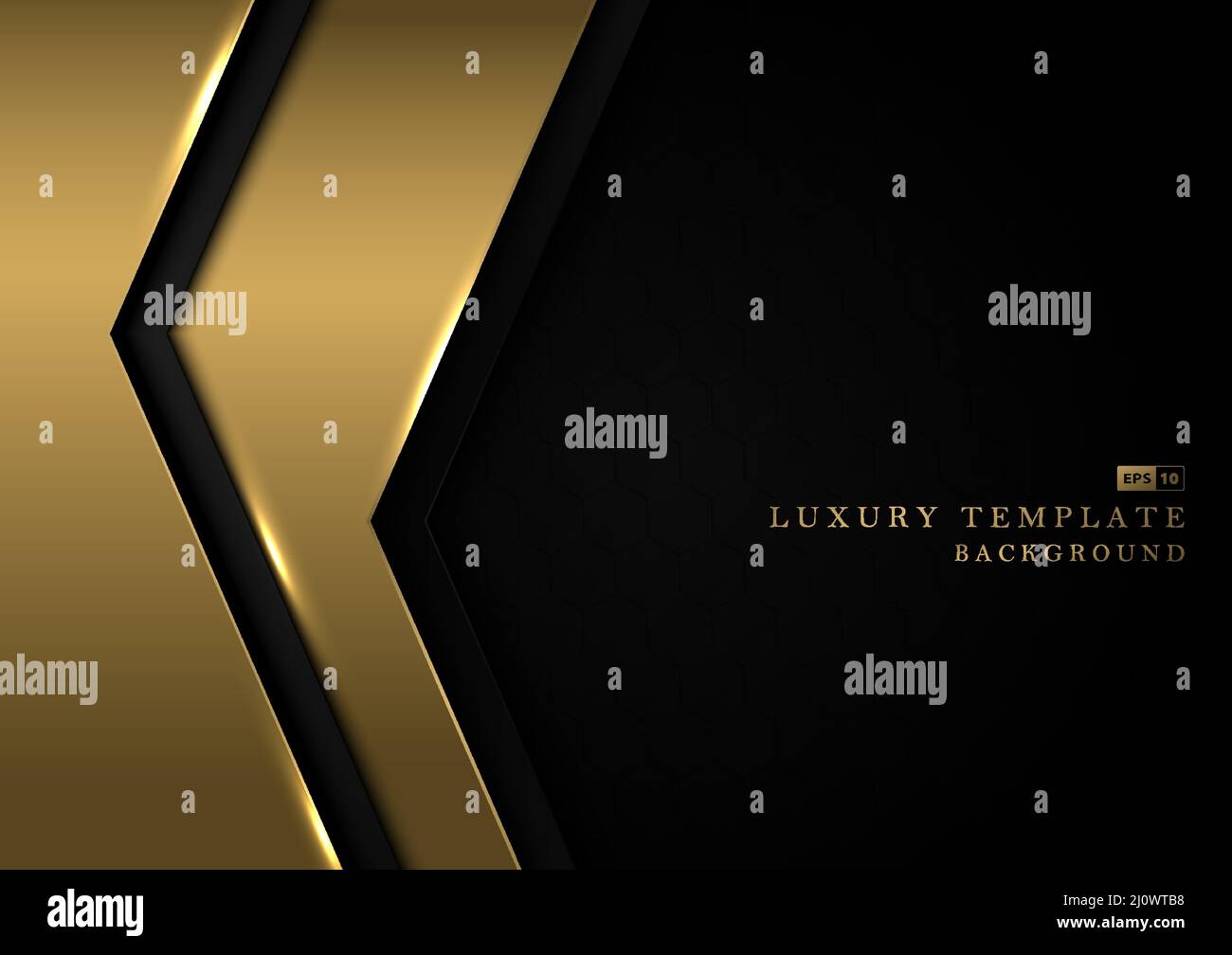 Abstrakt gradient golden Vorlage Design Dekoration Kunstwerk. Geometrische schwarze Textur für den Kopierbereich des Texthintergrunds. Illustrationsvektor Stock Vektor
