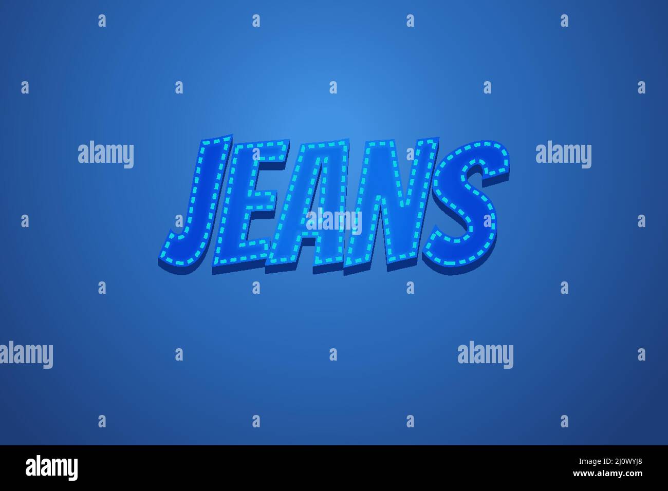 Editierbare Texteffekte Jeans, Wörter und Schriftart können geändert werden Stock Vektor