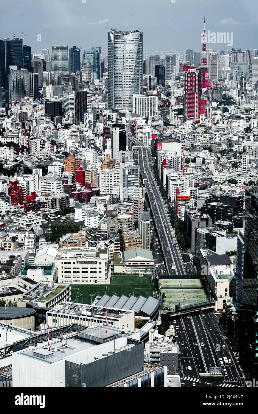 Der Blick vom Shibuya Sky Observatorium Stockfoto