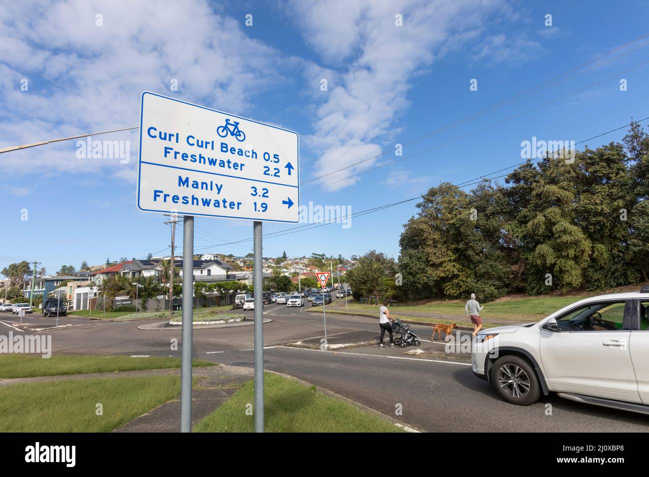 Teil der Dee Why to Manly Küstenwanderroute entlang der Ostküste von Sydney, NSW, Australien an einem Herbsttag Stockfoto