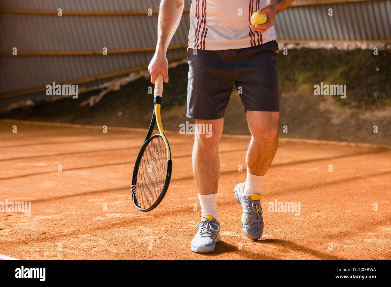 Nahaufnahme des Tennisspielers. Hochwertige Fotos Stockfoto