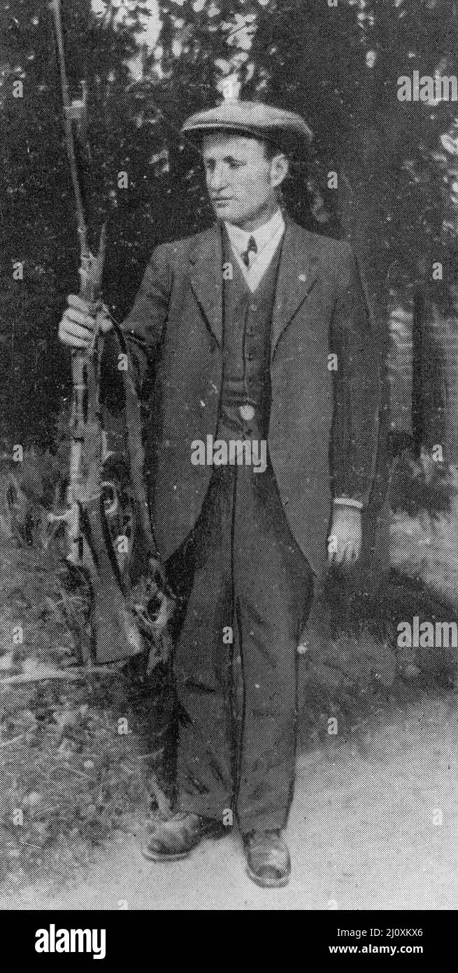 Benjamin Tillett, britischer Sozialist, Gewerkschaftsführer und Politiker an der Westfront 1915; Schwarz-Weiß-Foto Stockfoto