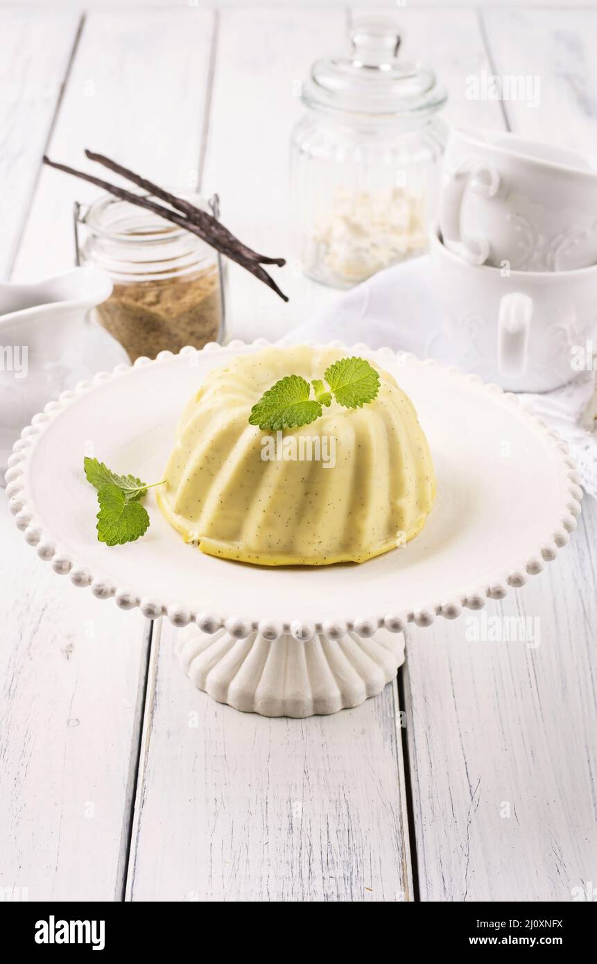 Vanille pudding Stockfoto