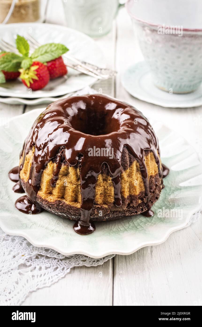 Schokoladen-Kuchen Stockfoto