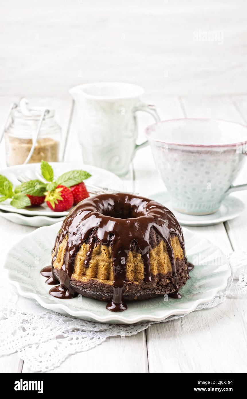 Schokoladen-Kuchen Stockfoto