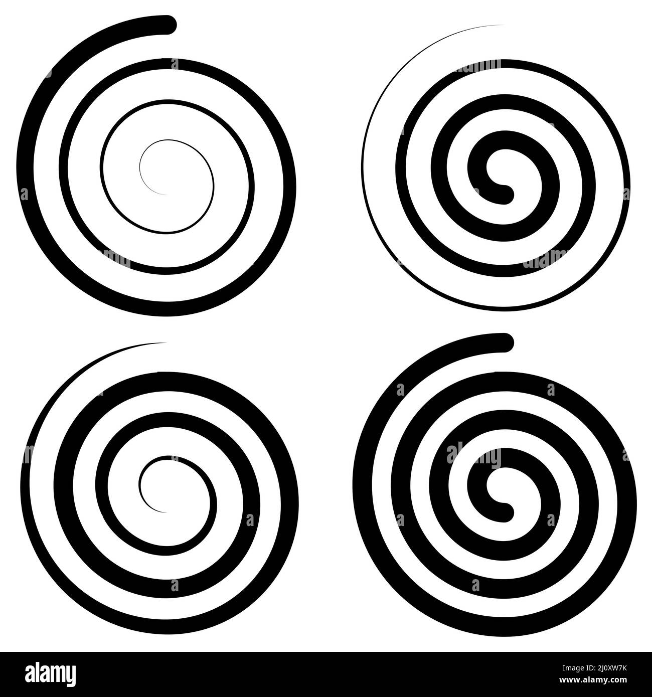 Spiralwirbel, runde Spiralwirbellinie, wirbelndes Logo Stock Vektor