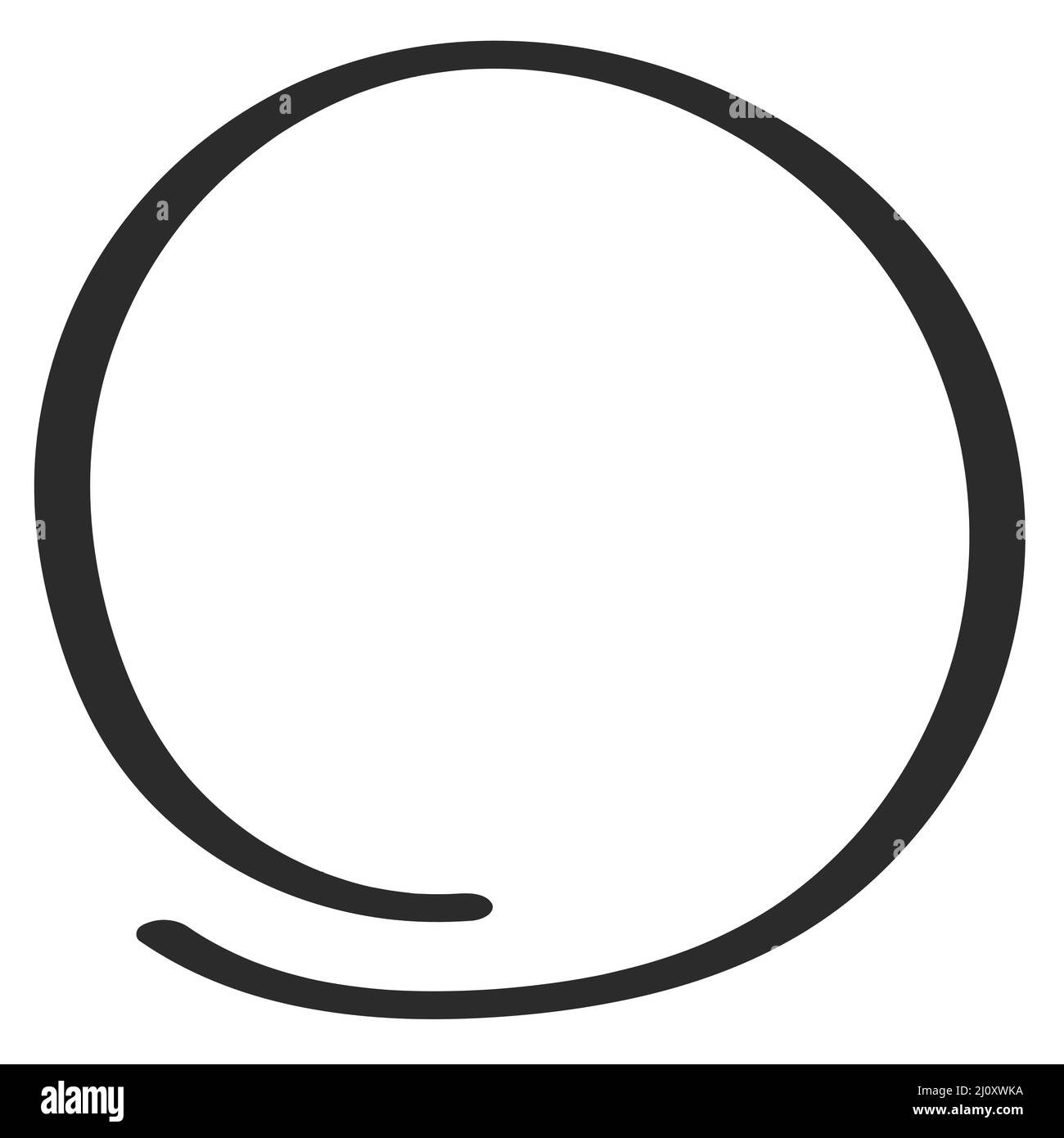 Zeichnen Sie einen Kreis mit Marker, das runde Logo wird von Hand mit einem Markierstift gezeichnet Stock Vektor