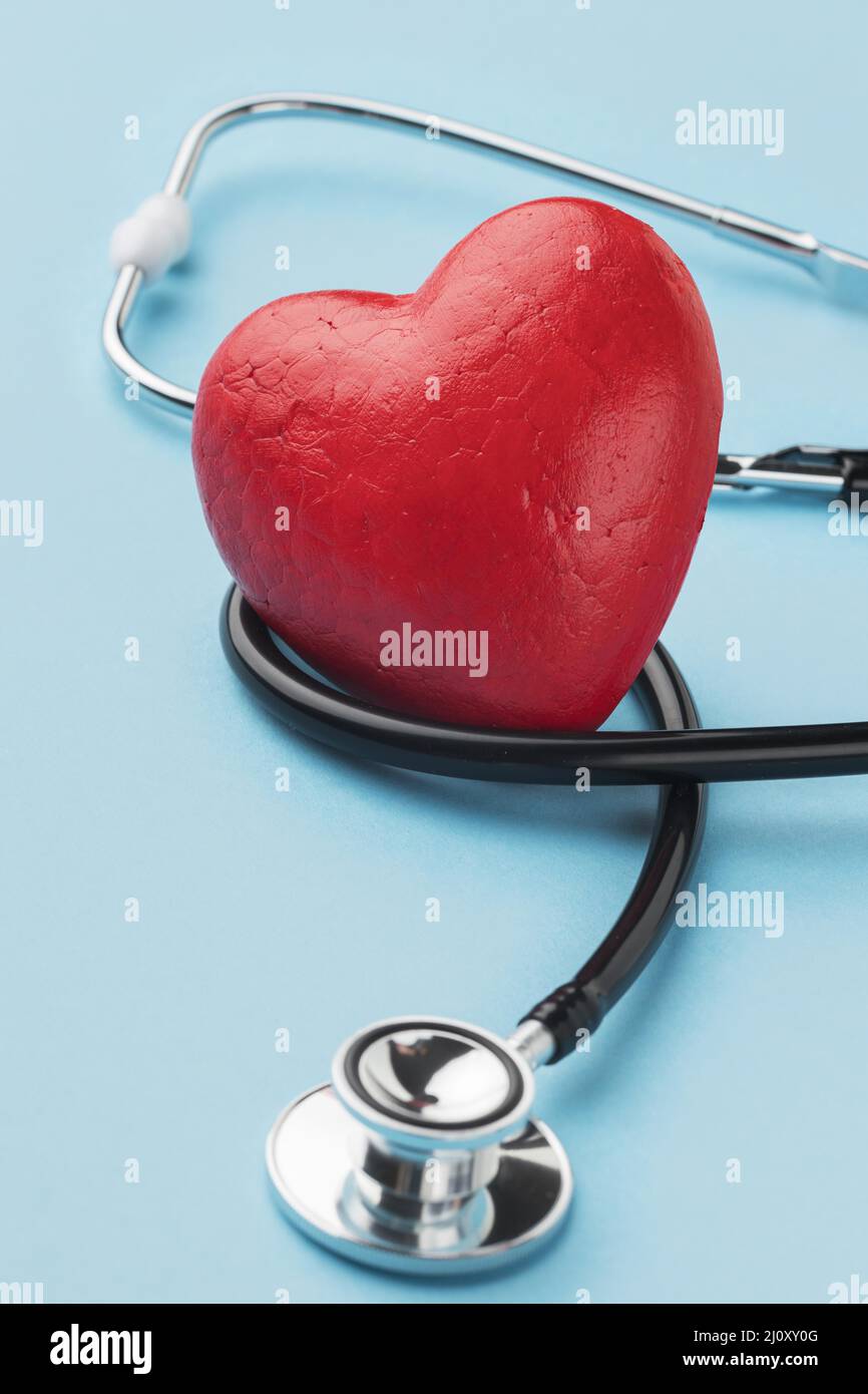 World Heart Day Konzept aus der Draufsicht. Hochwertige Fotos Stockfoto