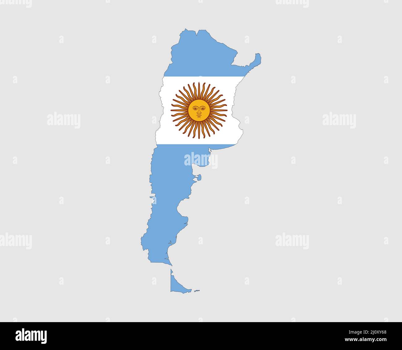 Argentinische Karte Flagge. Karte von Argentinien mit der Landesflagge von Argentinien. Vektorgrafik. Stock Vektor