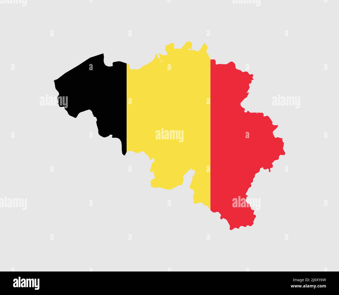 Belgien Karte Flagge. Karte von Belgien mit der belgischen Landesflagge. Vektorgrafik. Stock Vektor