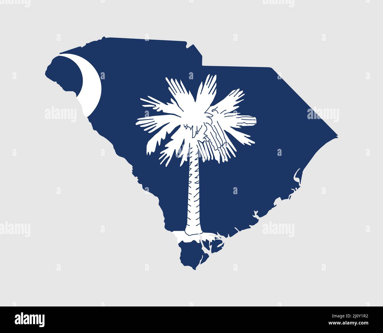 South Carolina Karte Flagge. Karte von SC, USA mit der Staatsflagge. USA, Amerika, USA, USA, US State Banner. Vektor-Illus Stock Vektor