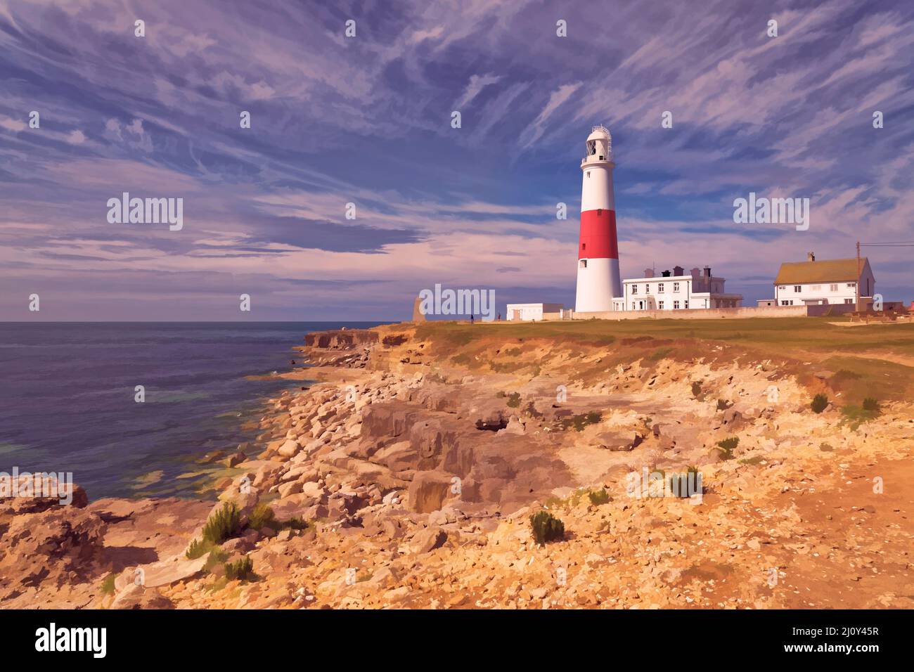 Portland Bill Leuchtturm Stockfoto