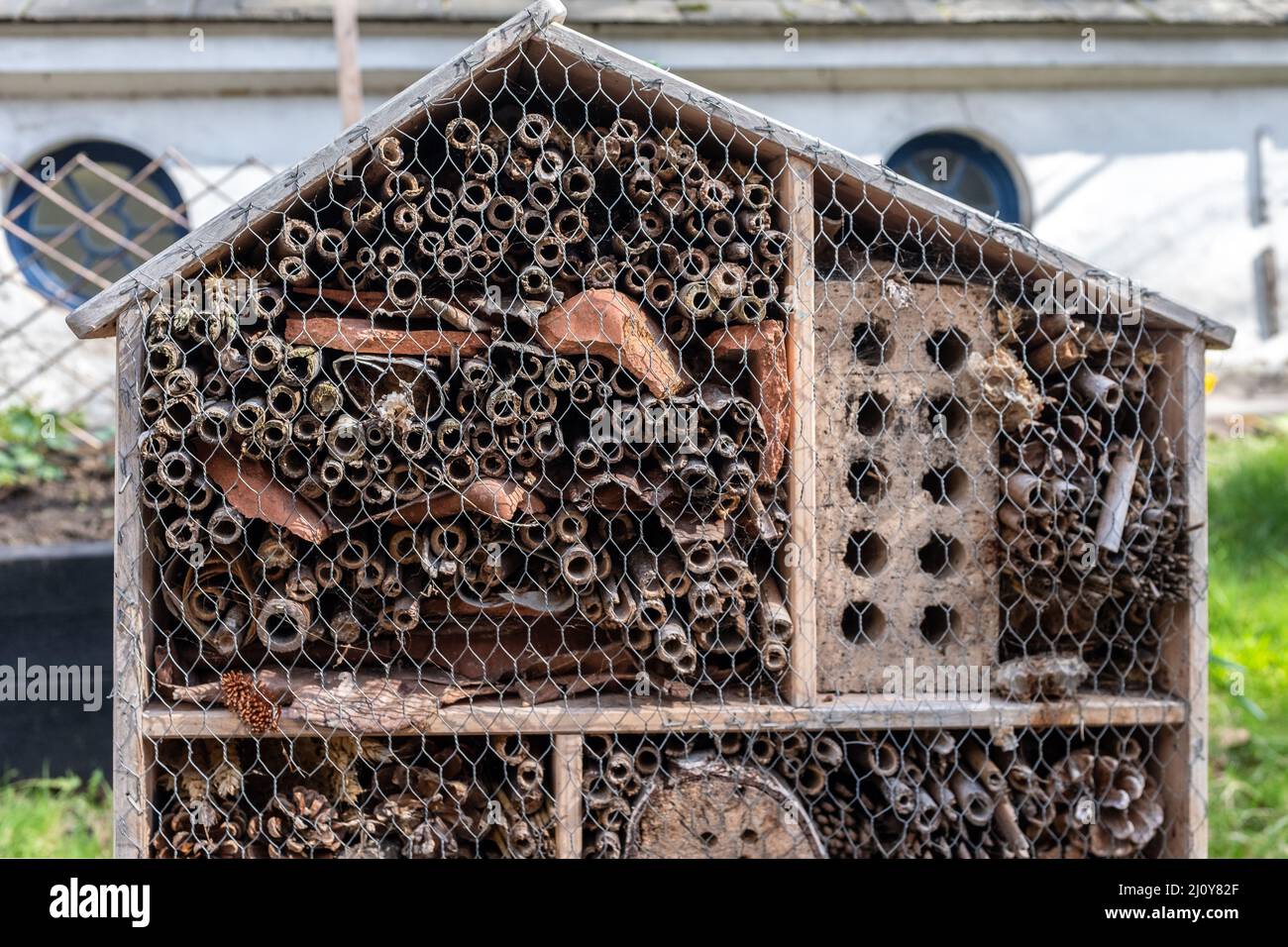 Bug Hotel, Coram's Fields, Bloomsbury, London, Großbritannien Stockfoto