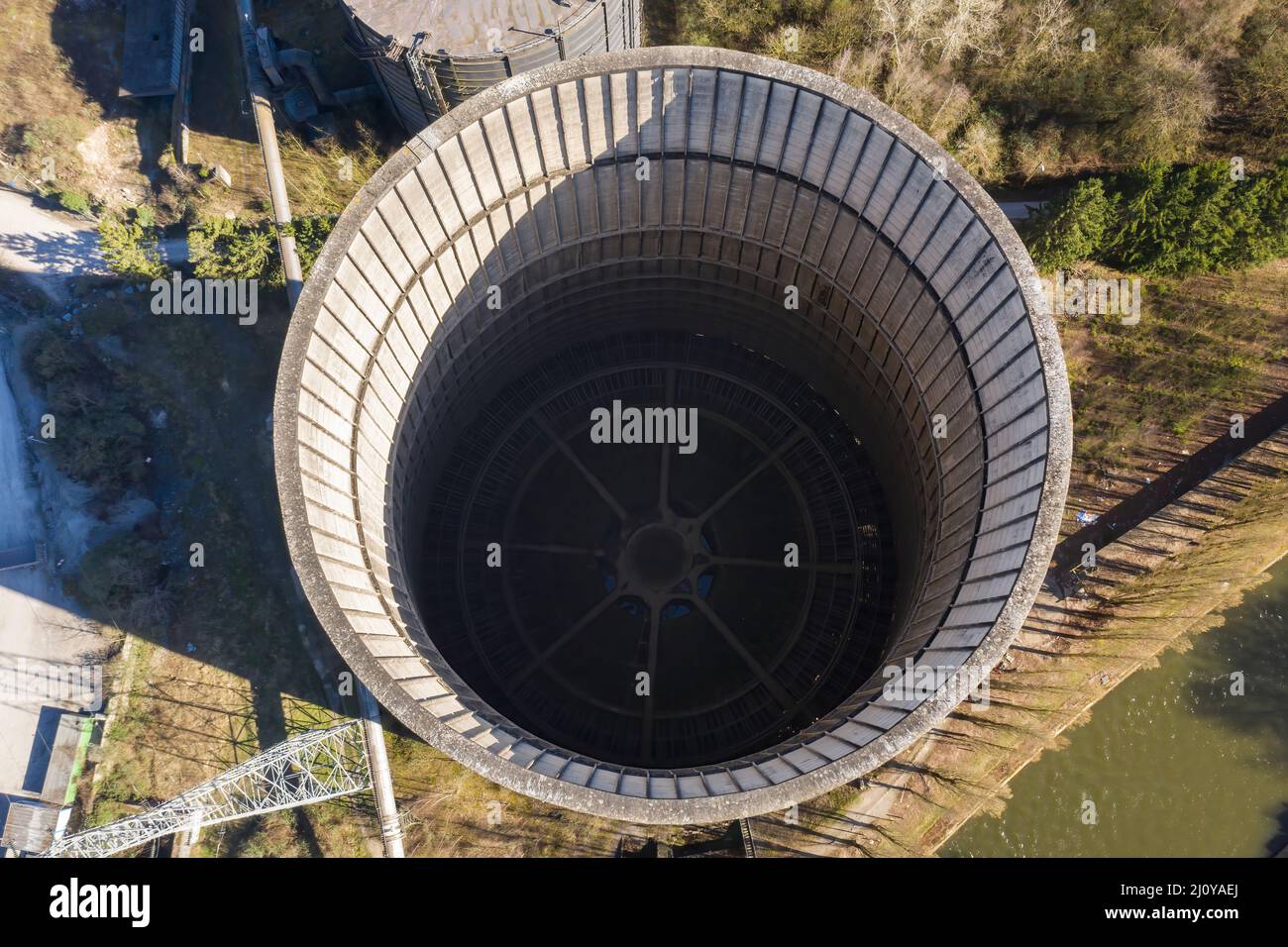 Stahlschmelzkühlturm, Charleroi, Belgien Stockfoto