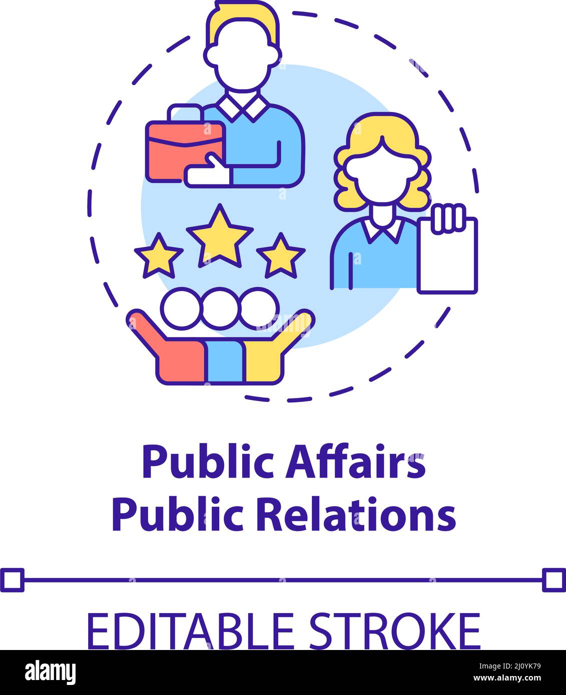 PR-Konzept-Symbol für Public Affairs Stock Vektor