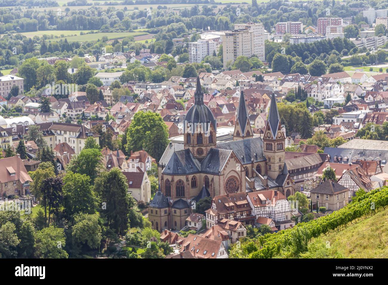 Blick auf die Stadt Heppenheim im Landkreis Bergstraße, Hessen in Deutschland Stockfoto