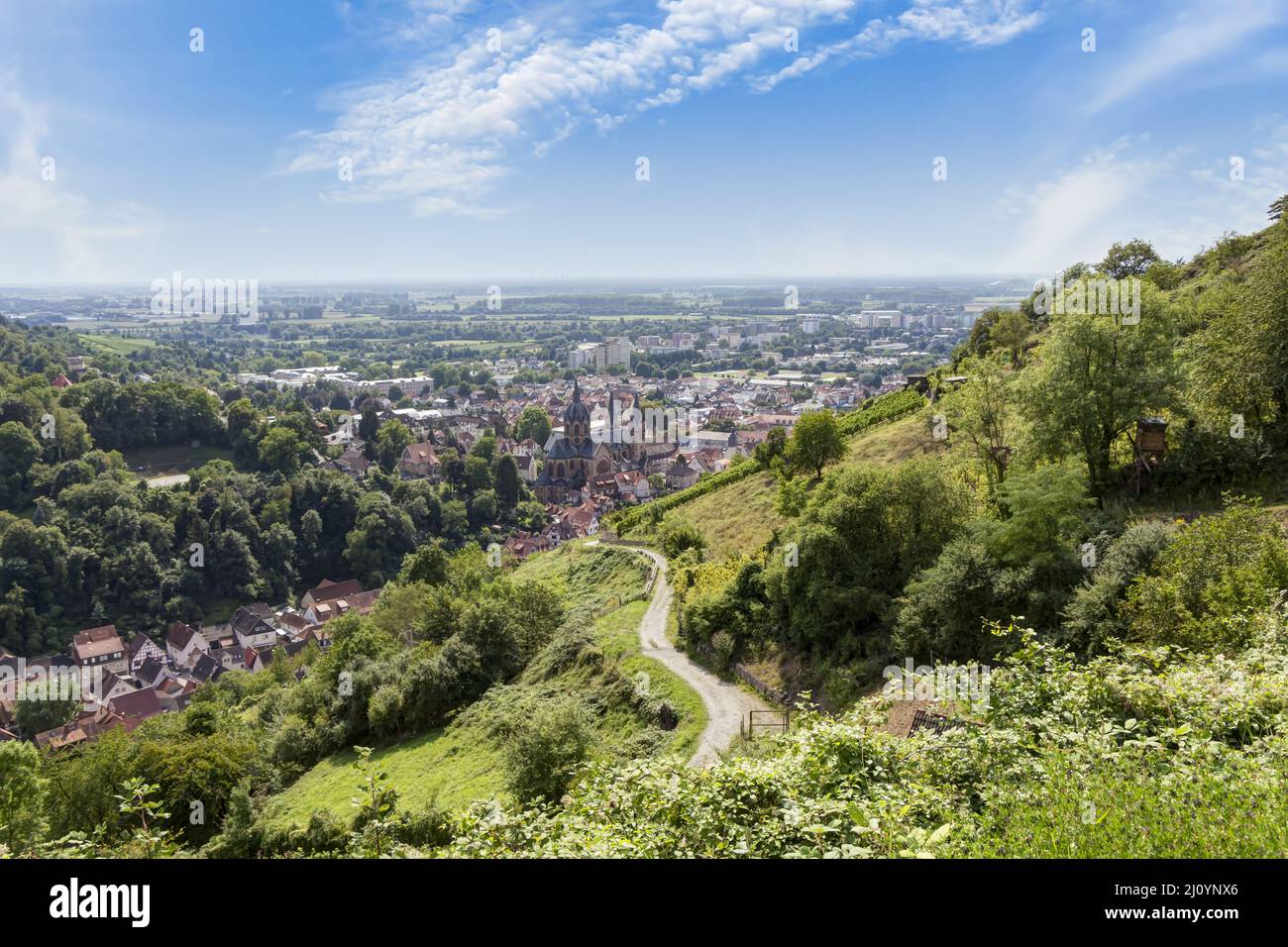 Blick auf die Stadt Heppenheim im Landkreis Bergstraße, Hessen in Deutschland Stockfoto