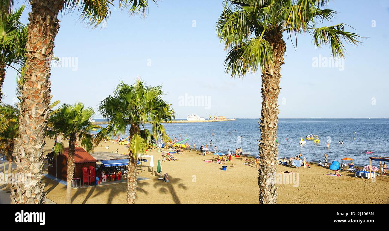 Strand von Sant Carles de la Rapita, Tarragona, Katalonien, Spanien, Europa Stockfoto