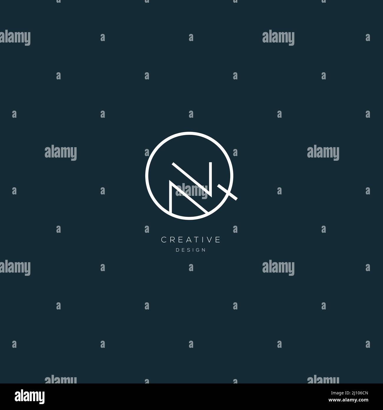 Monogram Premium Icon Design Buchstabe QN Stock Vektor