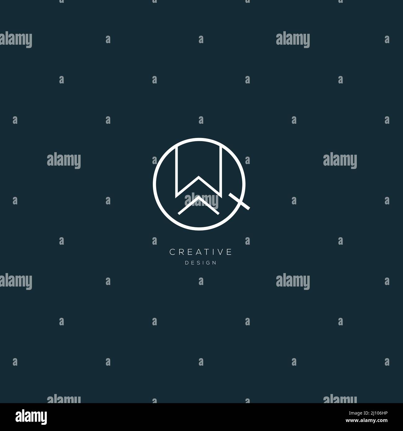 Monogram Premium Icon Design Buchstabe QW Stock Vektor