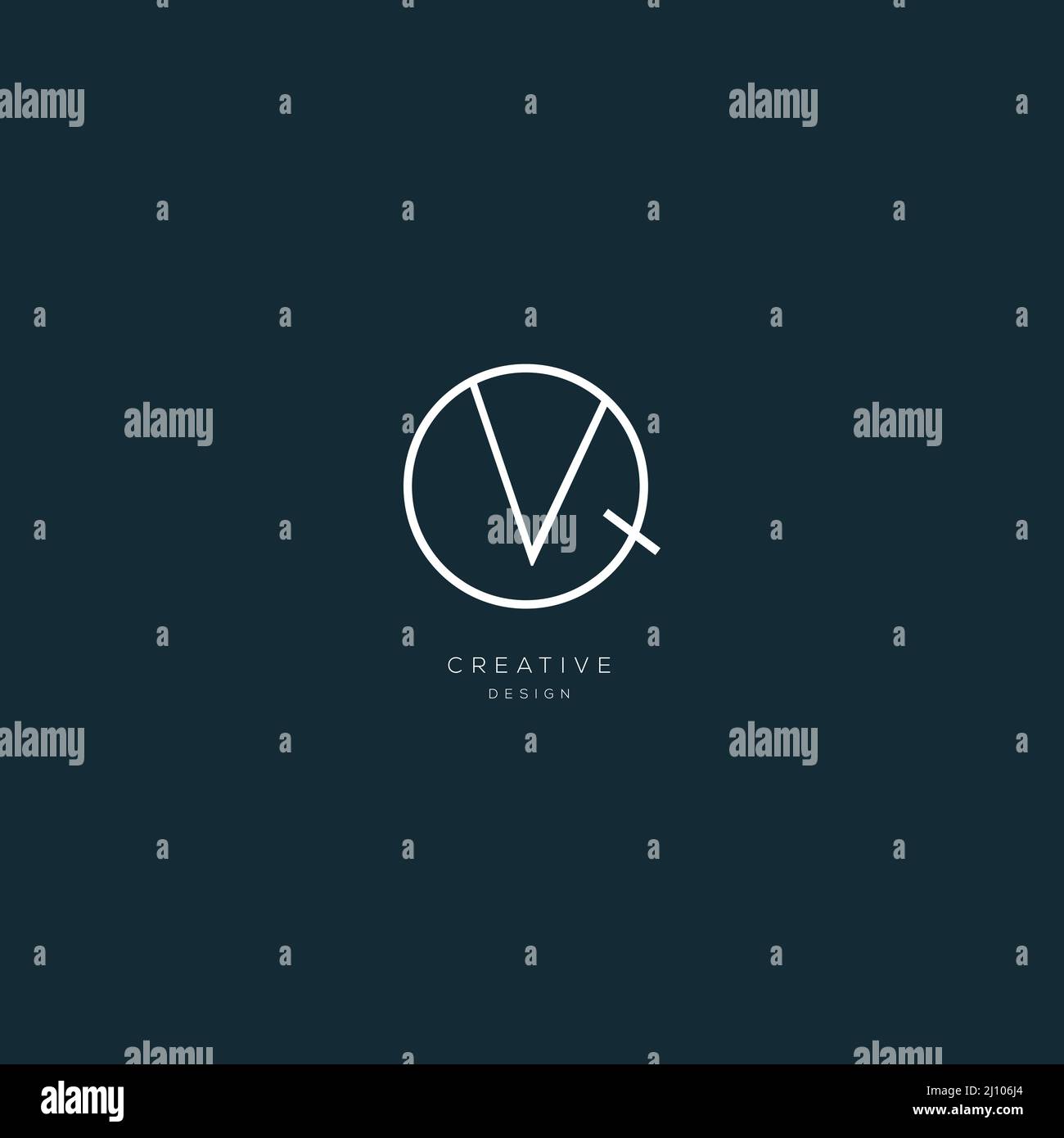 Monogram Premium Icon Design Buchstabe QV Stock Vektor