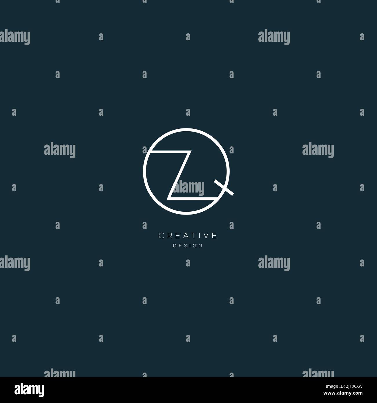 Monogram Premium Icon Design Buchstabe QZ Stock Vektor