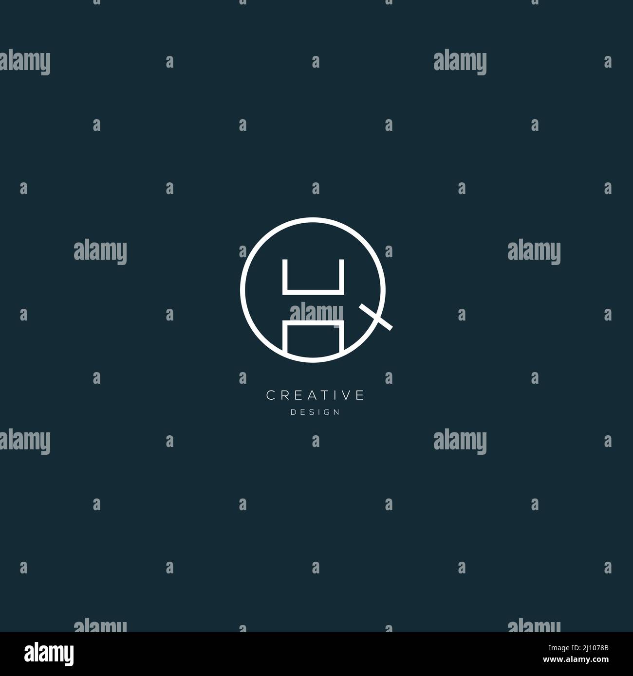 Monogram Premium Icon Design Buchstabe QH Stock Vektor