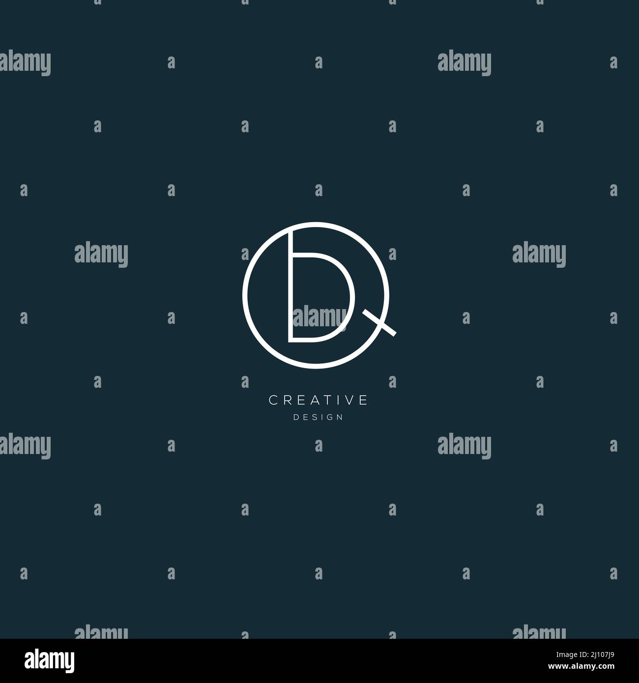 Monogram Premium Icon Design Buchstabe QD Stock Vektor
