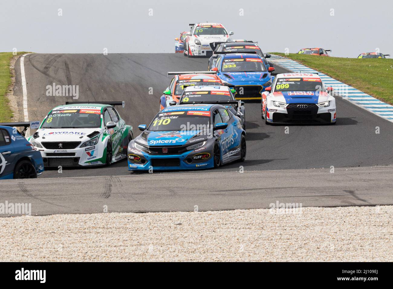 Cowes, Australien. 20. März 2022. Zac Soutar (#110 Team Soutar Motorsport Honda Civic Type R) beim Rennen 2 der Supercheap Auto TCR Australia Series auf dem Phillip Island Grand Prix Circuit. Kredit: SOPA Images Limited/Alamy Live Nachrichten Stockfoto