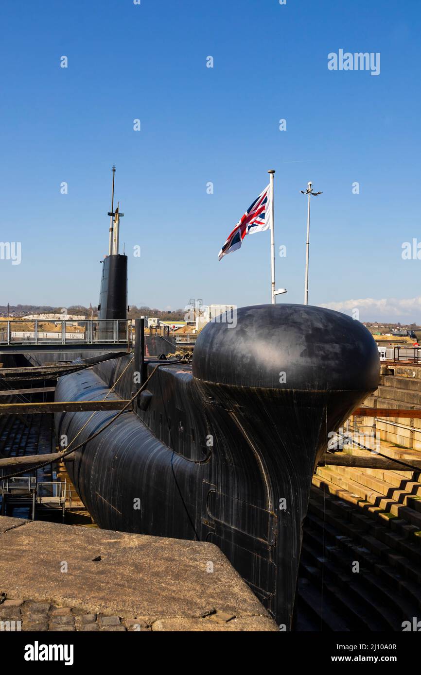 HMS Ocelot. Oberon-Klasse-U-Boot der Royal Navy, gebaut in Chatham und gestartet im Jahr 1962. Chatham Historic Dock. Kent, England Stockfoto