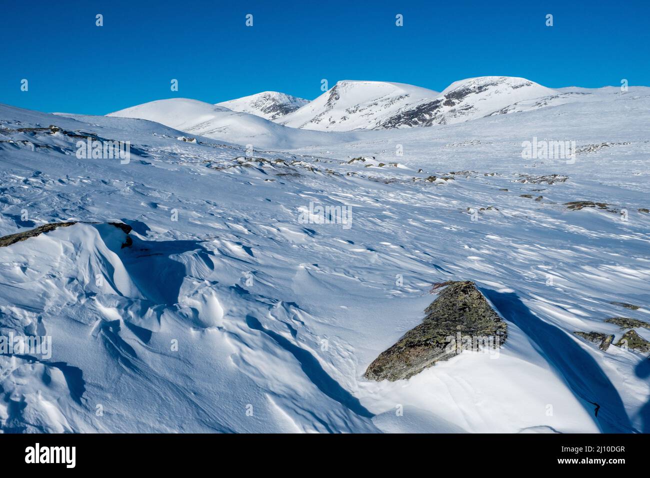 Litiskrymten Berg im Winter in der Dovre Region der norwegischen Berge Stockfoto