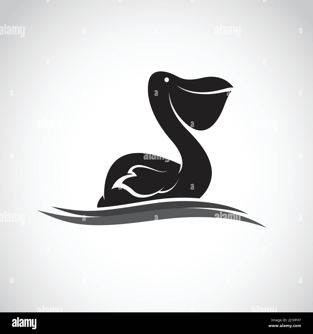 Vektorbild eines Pelikans auf weißem Hintergrund. Leicht editierbare Vektorgrafik mit Ebenen. Stock Vektor