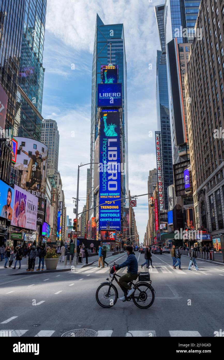 Der Times Square ist ein Symbol von New York City und den Vereinigten Staaten Stockfoto