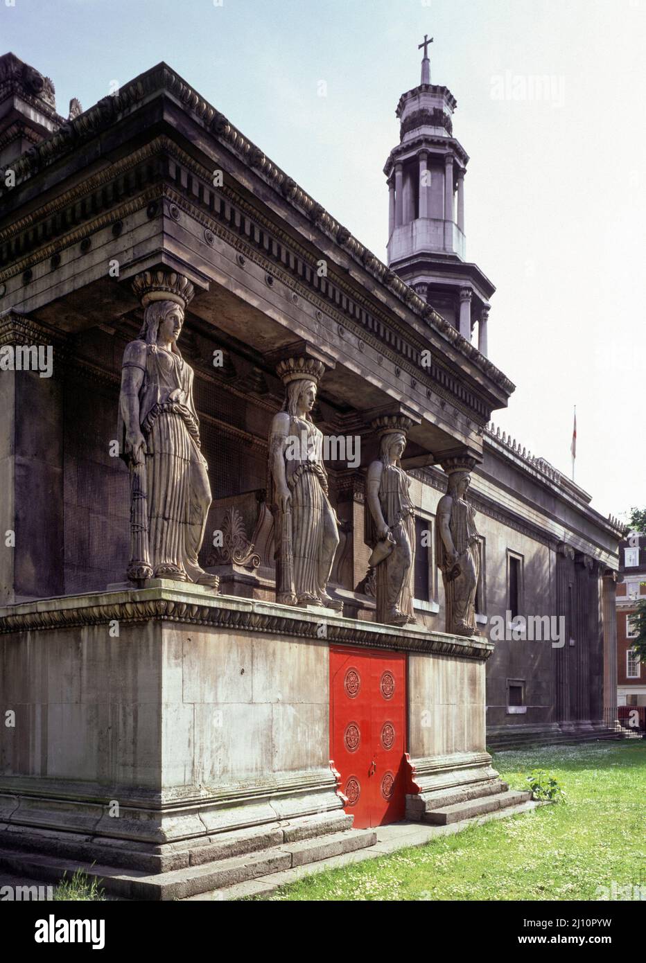 London, St. Pancras, Sakristei Mit Karyatiden Stockfoto