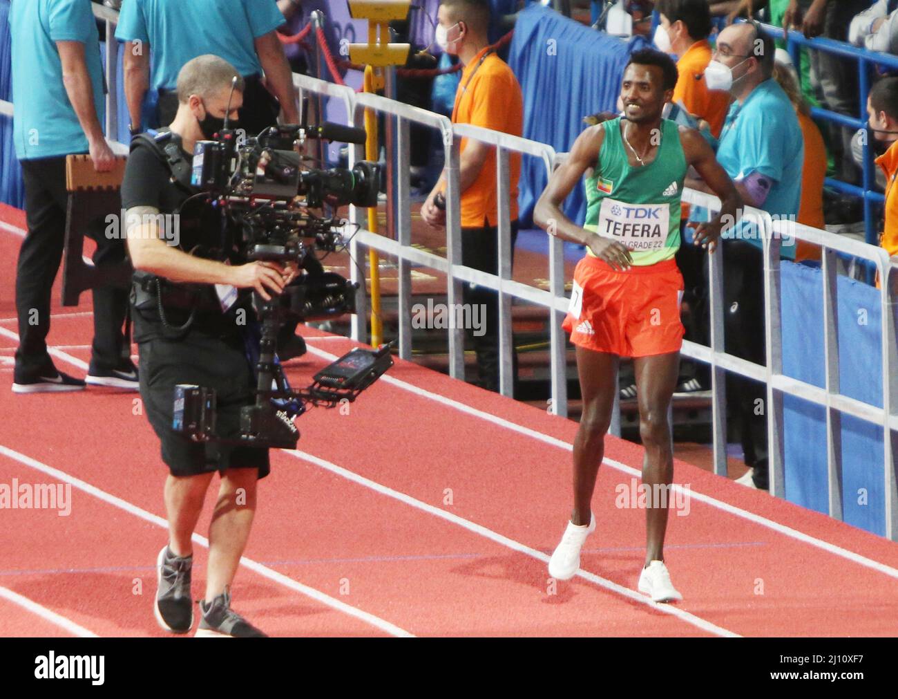 Samuel TEFERA aus Äthiopien, Finale 1500m Männer während der Leichtathletik-Hallenweltmeisterschaften 2022 am 20. März 2022 in der stark Arena in Belgrad, Serbien - Foto Laurent Lairys / DPPI Stockfoto