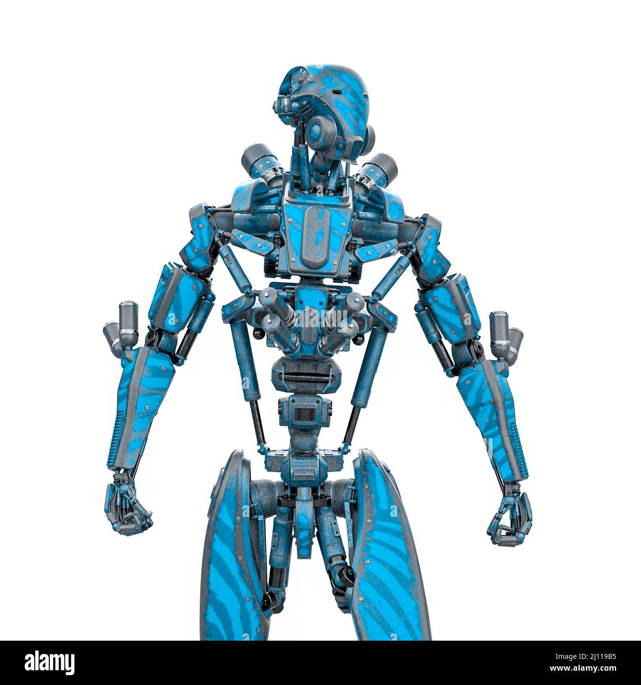 Mega Drohne Soldat Roboter, 3d-Illustration Stockfoto