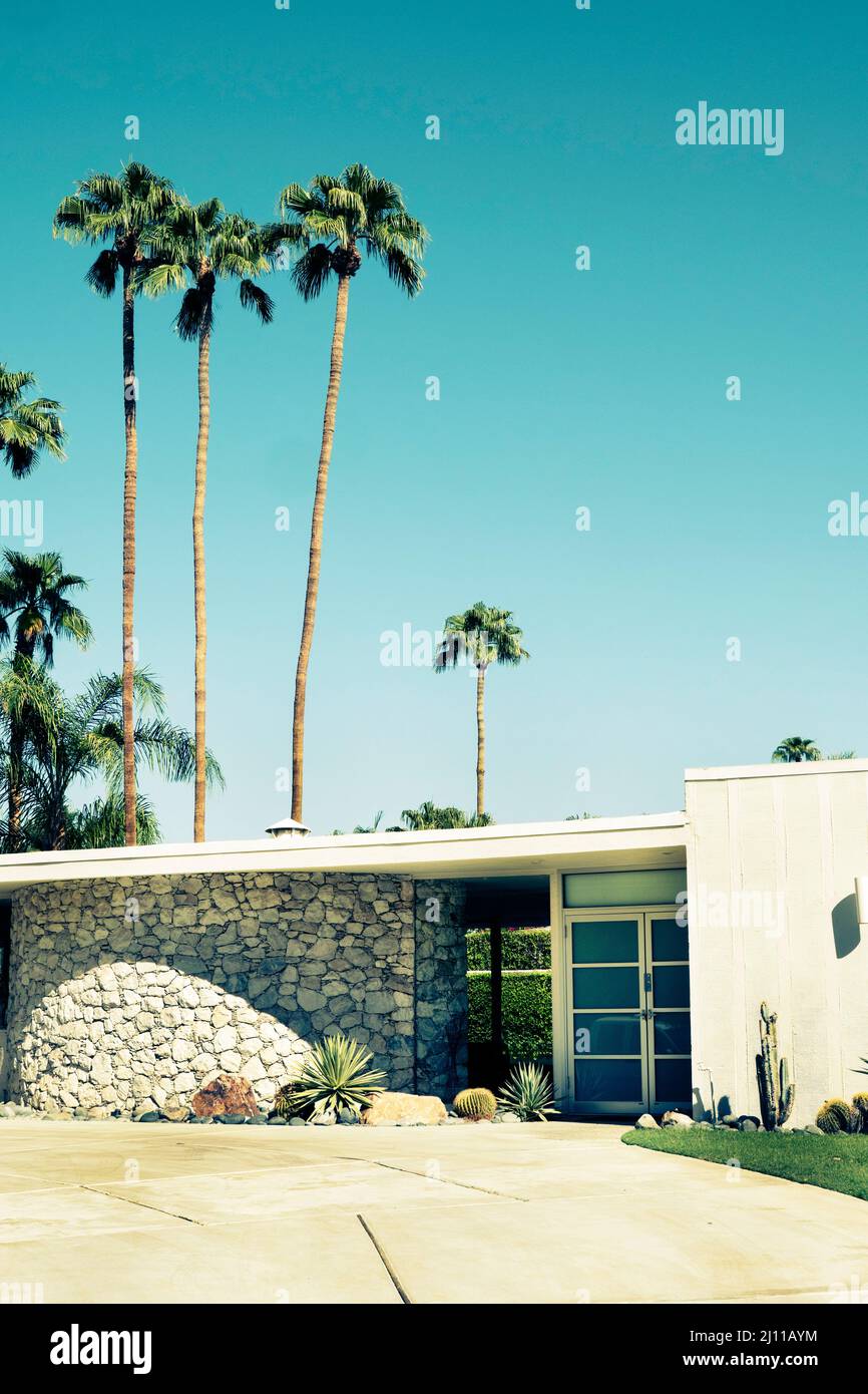 Modernistische Häuser in Palm Springs, Kalifornien, USA Stockfoto