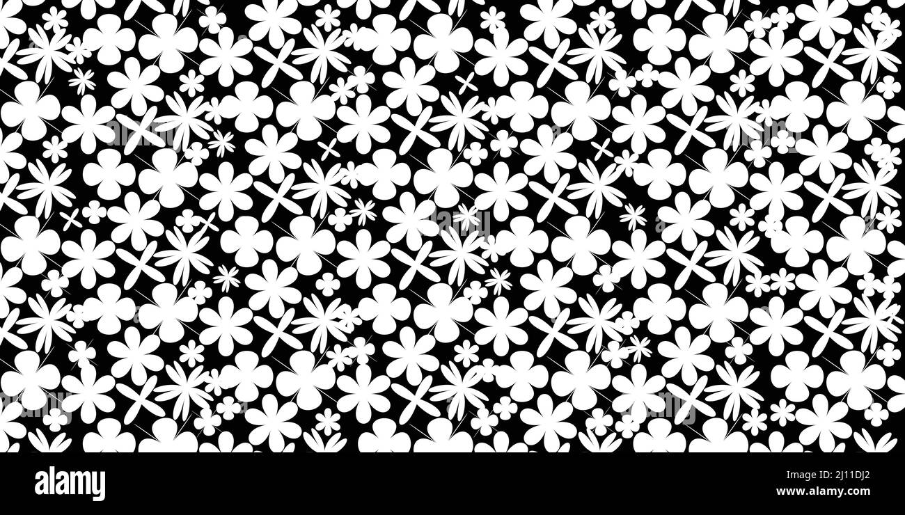 Weiße Blume Muster-Design in schwarzer Farbe Hintergrund. vektor-Illustration. eps 10 Stock Vektor