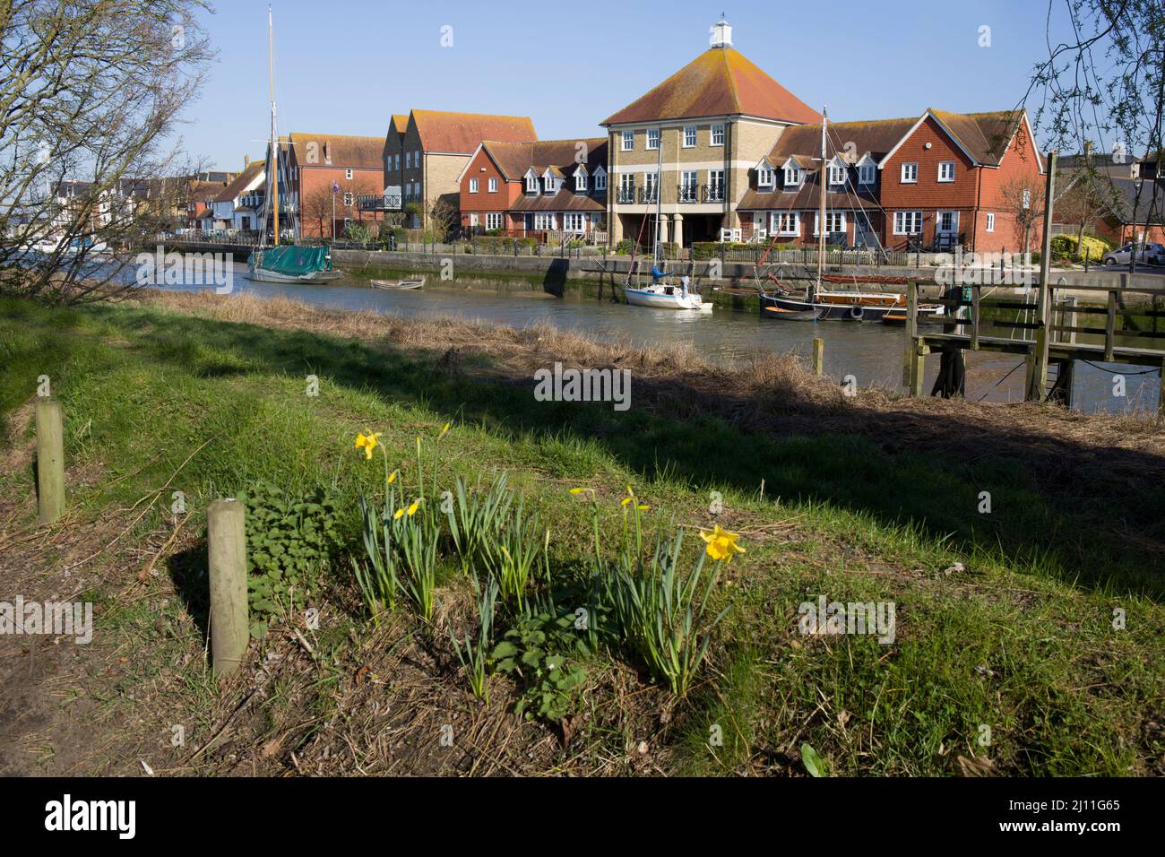 Faversham Creek von der Crab Island Upper Brente Kent aus gesehen Stockfoto