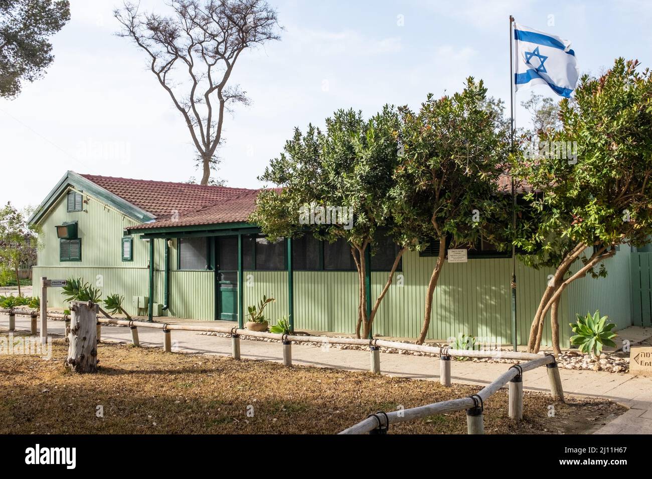 Sehen Sie sich die Heimat von David Ben-Gurion, Israels erstem Premierminister, in Boker an Stockfoto