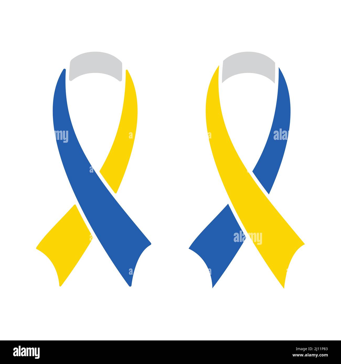 Gelbe und blaue Stützbänder gesetzt Stock Vektor