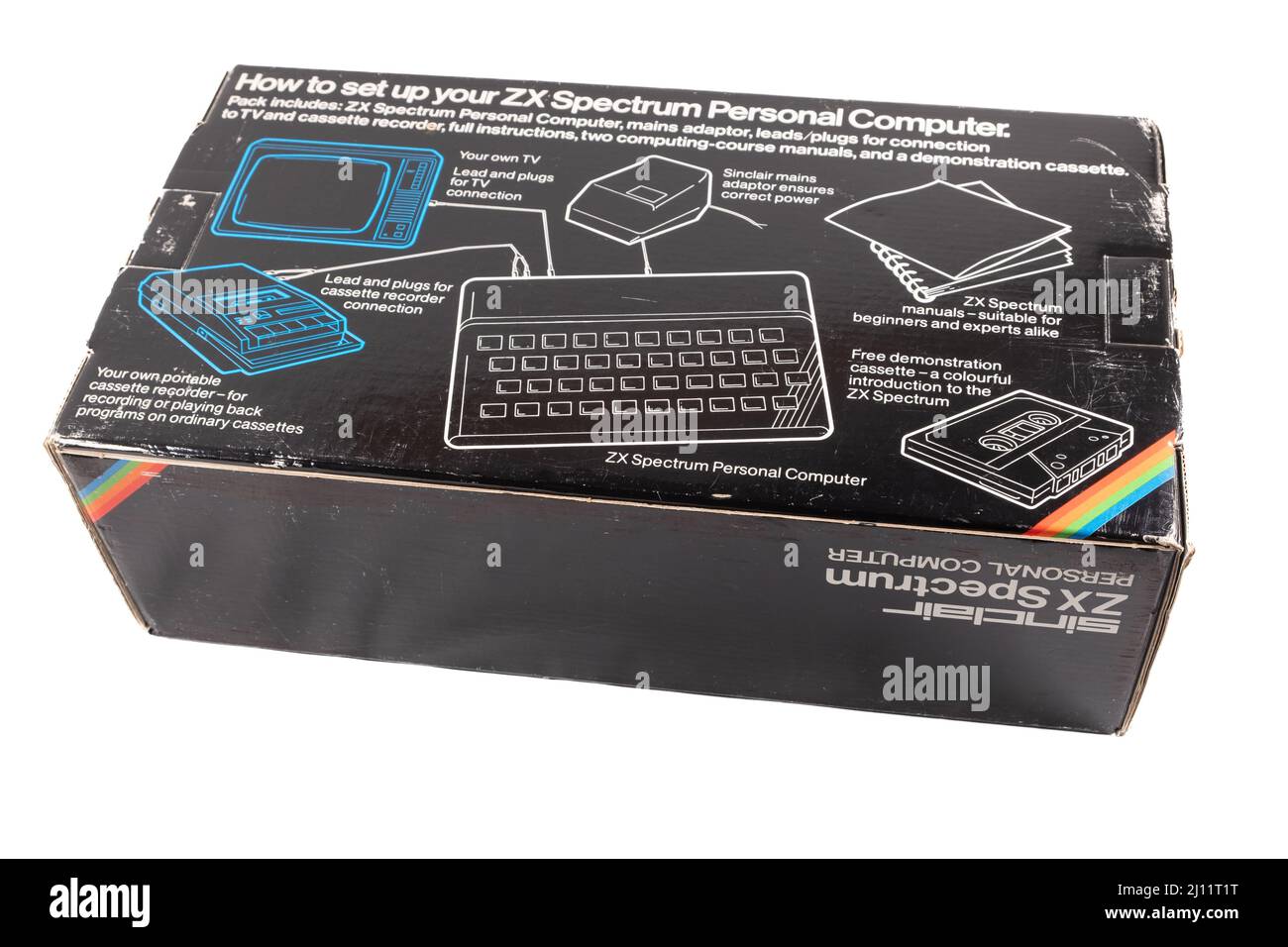 Sinclair ZX Spectrum - Box - 23.. April 2022 ist der 40.. Jahrestag der Veröffentlichung von Sir Clive Sinclairs 3. Massenmarkt-billigen Heimcomputern. Stockfoto
